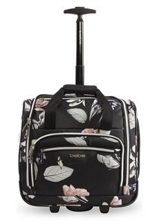 BEBE Women's Valentina-Wheeled Under The Seat Carry-on Bag Telescoping Handles Black Floral
