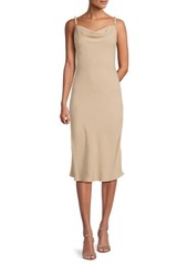 bebe Cowlneck Shift Midi Dress