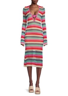 bebe Crochet Ring Midi Sweater Dress