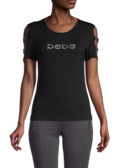 bebe Embellished Logo Top