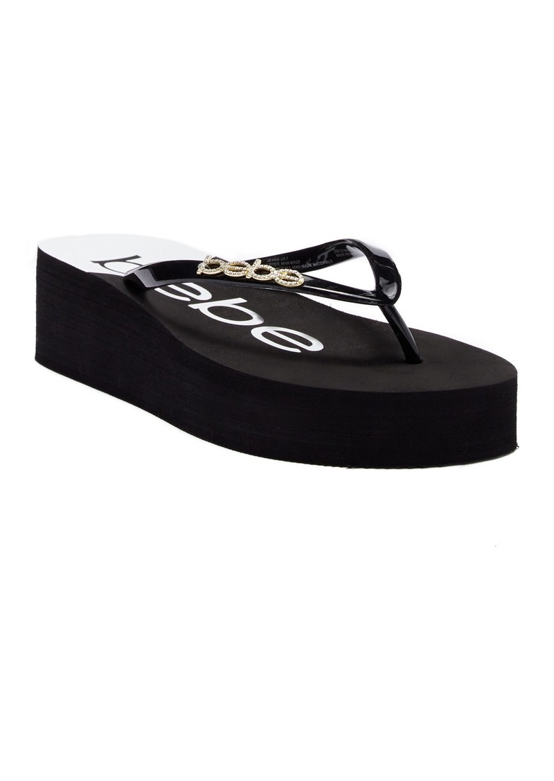 bebe platform flip flops