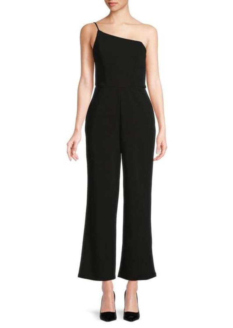 bebe One Shoulder Scuba Crepe Jumpsuit