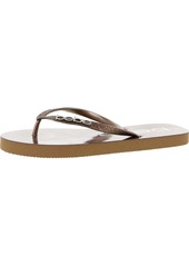 bebe Tracee Womens Faux Leather Slip On Flip-Flops