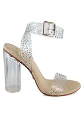 bebe Rebeca Transparent Block Heel Sandals