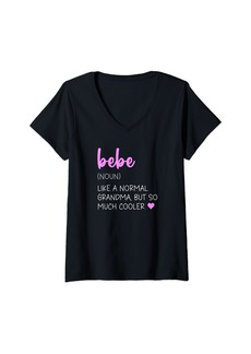 Womens Bebe Definition Cute Mother's Day Noun Grandma V-Neck T-Shirt