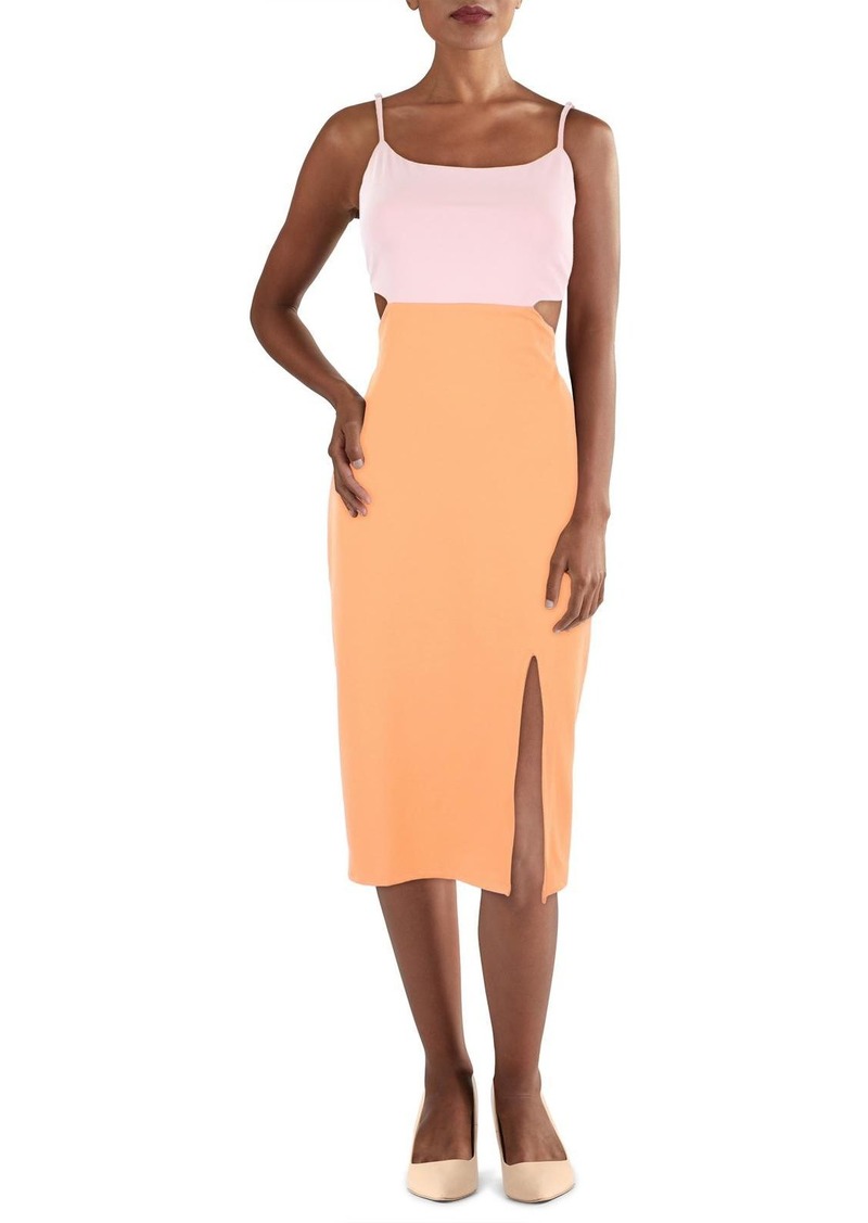 bebe Womens Colorblock Cut-Out Midi Dress