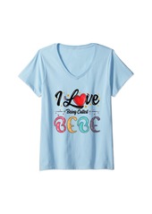 Womens I Love Being Called Bebe grandma mother's day for women V-Neck T-Shirt