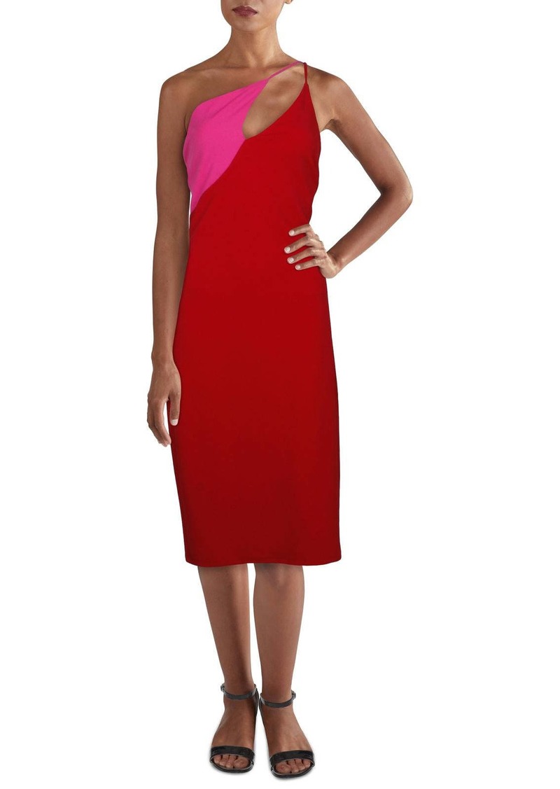 bebe Womens Scuba Asymmetric Sheath Dress