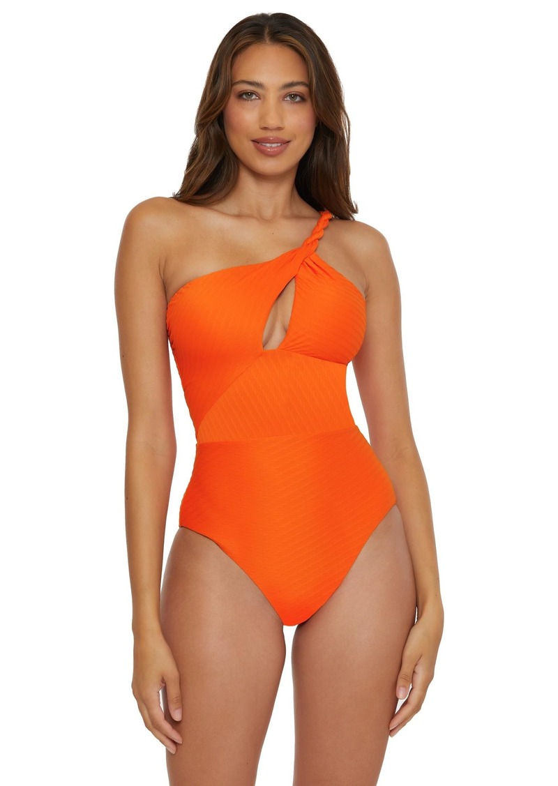 Becca by Rebecca Virtue Women's Standard Catalonia One Piece Swimsuit Asymetrical Bathing Suits
