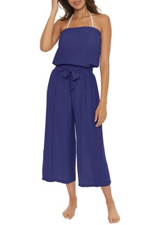Becca by Rebecca Virtue Women's Standard Ponza Woven Jumpsuit Crinkled Beach Cover Ups