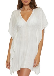 BECCA Women's Standard Radiance Woven Tunic Striped Beach Cover Ups  Large
