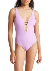 Becca Camille Reversible One-Piece Swimsuit in Orchid/Sea Glass at Nordstrom