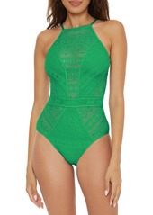Becca Colorplay Lace Overlay One-Piece Swimsuit