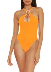 Becca Fine Line Hardware Cutout One-Piece Swimsuit