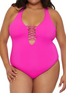 Becca Lace-Up One-Piece Swimsuit