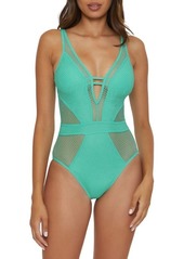 Becca Network Metallic Mesh One-Piece Swimsuit