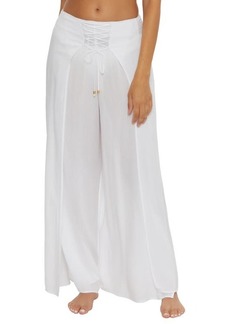 Becca Ponza Lace-Up Wide Leg Cover-Up Pants