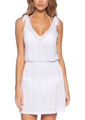 Becca Women's Breezy Basics Tie-Shoulder Cover Up Dress - White