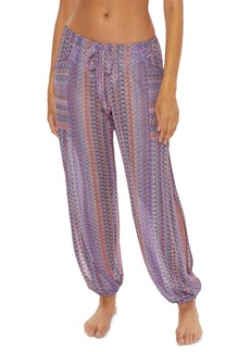 Becca Women's Horizon Crochet Cargo Swim Cover-Up Pants - Multi