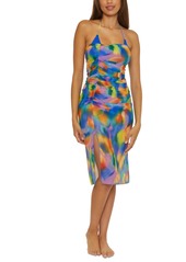 Becca Women's Paper Mache Side-Ruched Skirt Swim Cover-Up - Multi