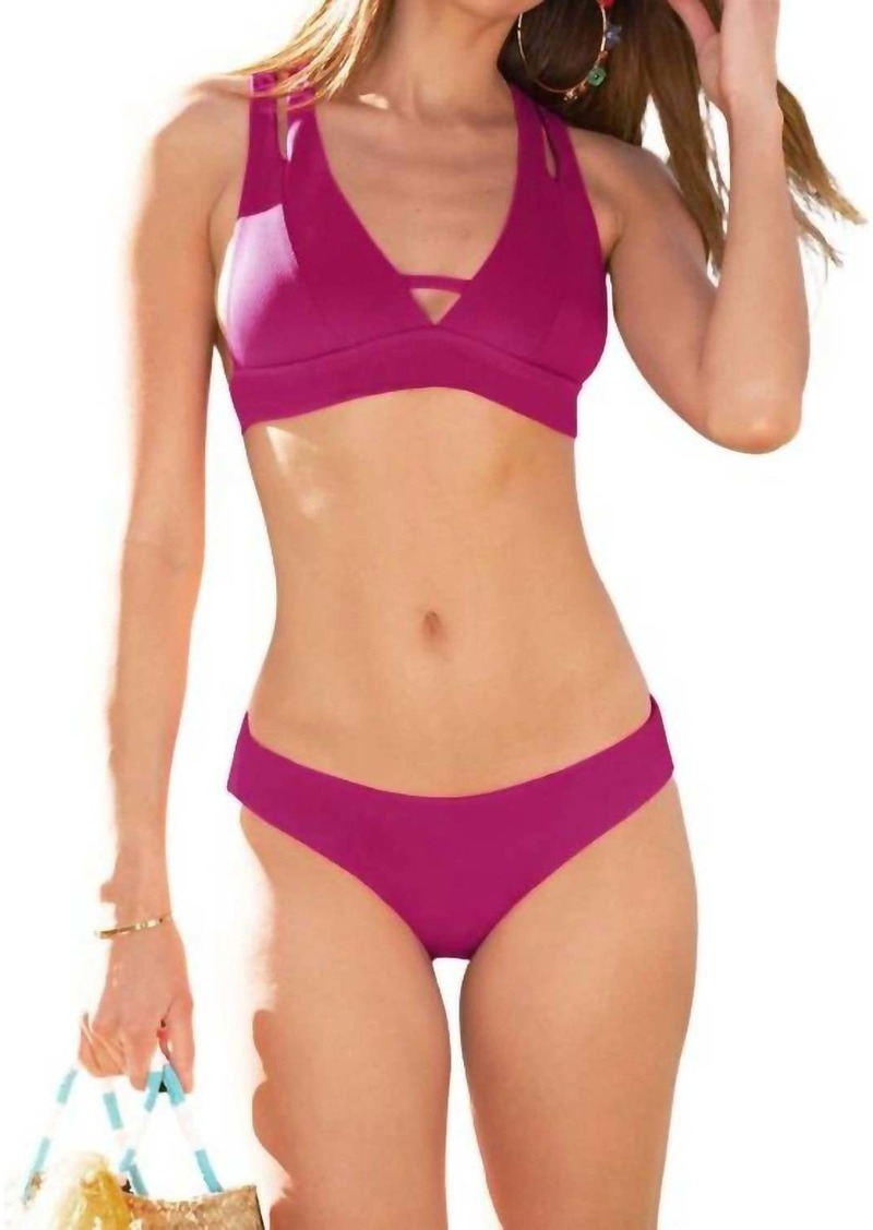 Becca Fine Line Hipster Swim Bottom In Pomegranate