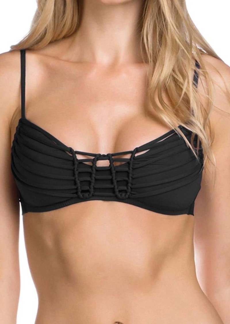 Becca No Strings Attached Macrame Bralette Bikini Top In Black