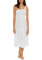 Becca Ponza Womens Smocked One Shoulder Cover-Up