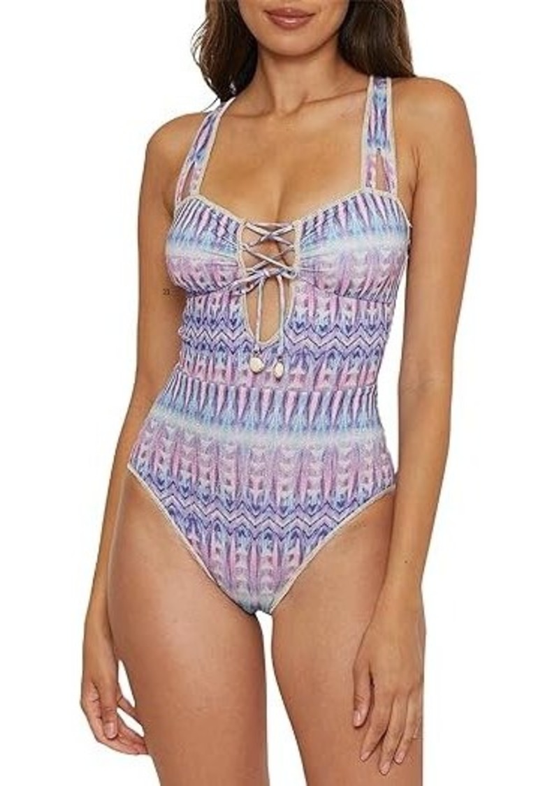 Becca Tulum Kylam Metallic Bandeau One Piece