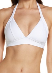 Becca Fine Line Halter Bikini Top in White at Nordstrom
