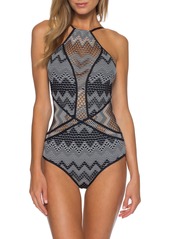 Becca Reveal High Neck One-Piece Swimsuit in Black at Nordstrom