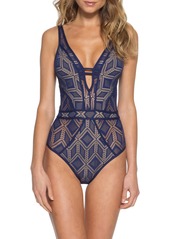 Becca Wanderlust One-Piece Swimsuit in Navy at Nordstrom