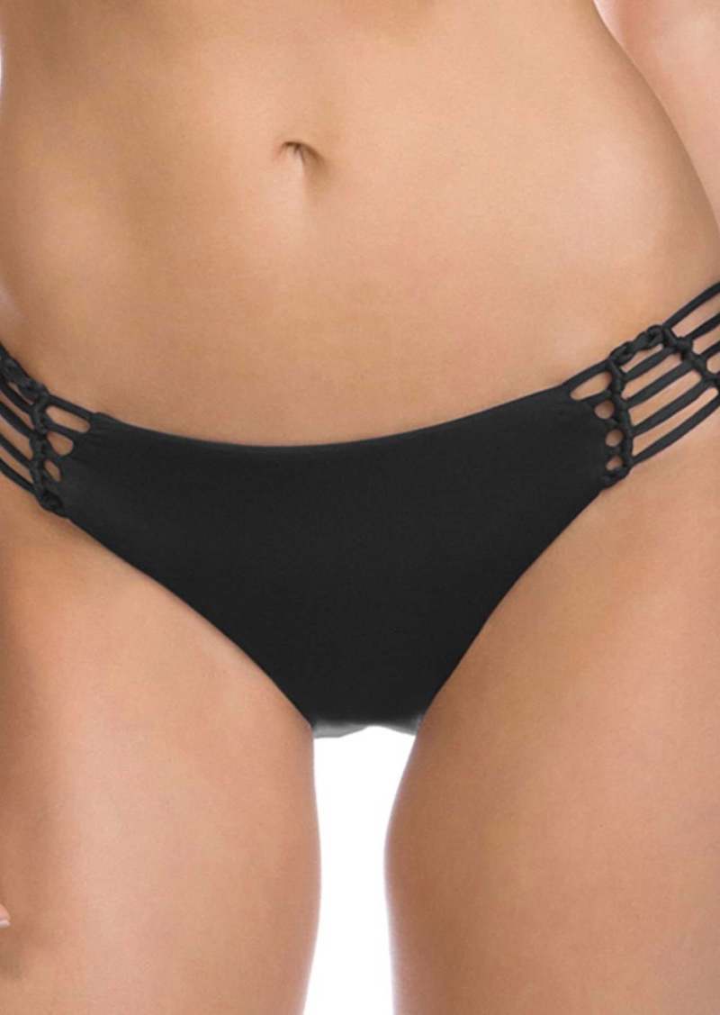 Becca Women's Macrame Tab Side American Hipster Bikini Bottom In Black