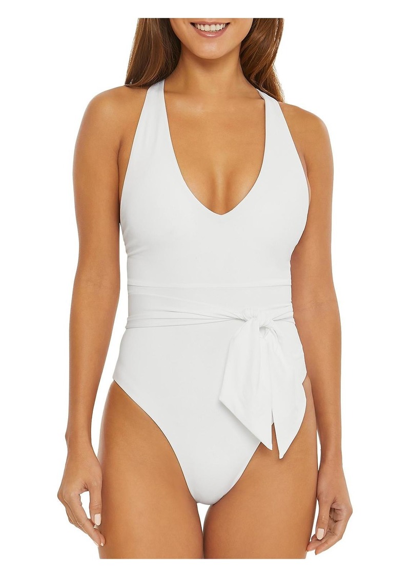 Becca Womens Solid Polyester One-Piece Swimsuit