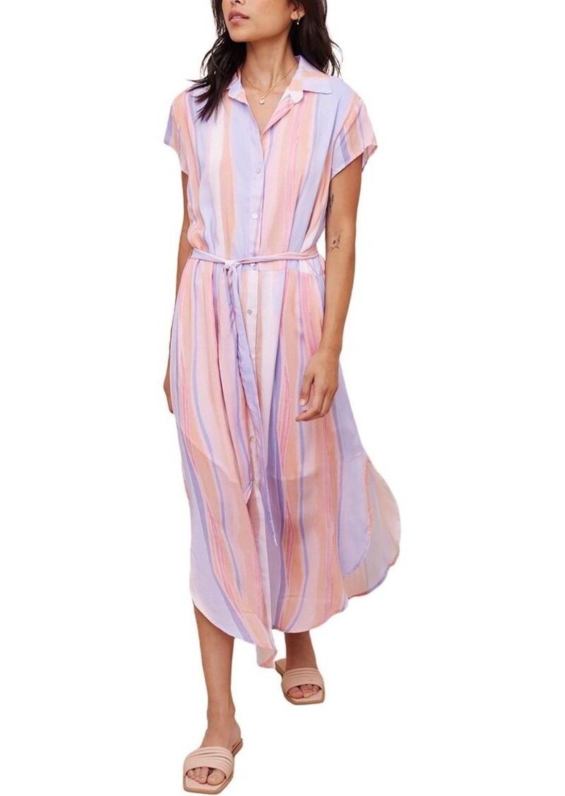 Bella Dahl Cap sleeve Rounded Hem Maxi Shirt Dress