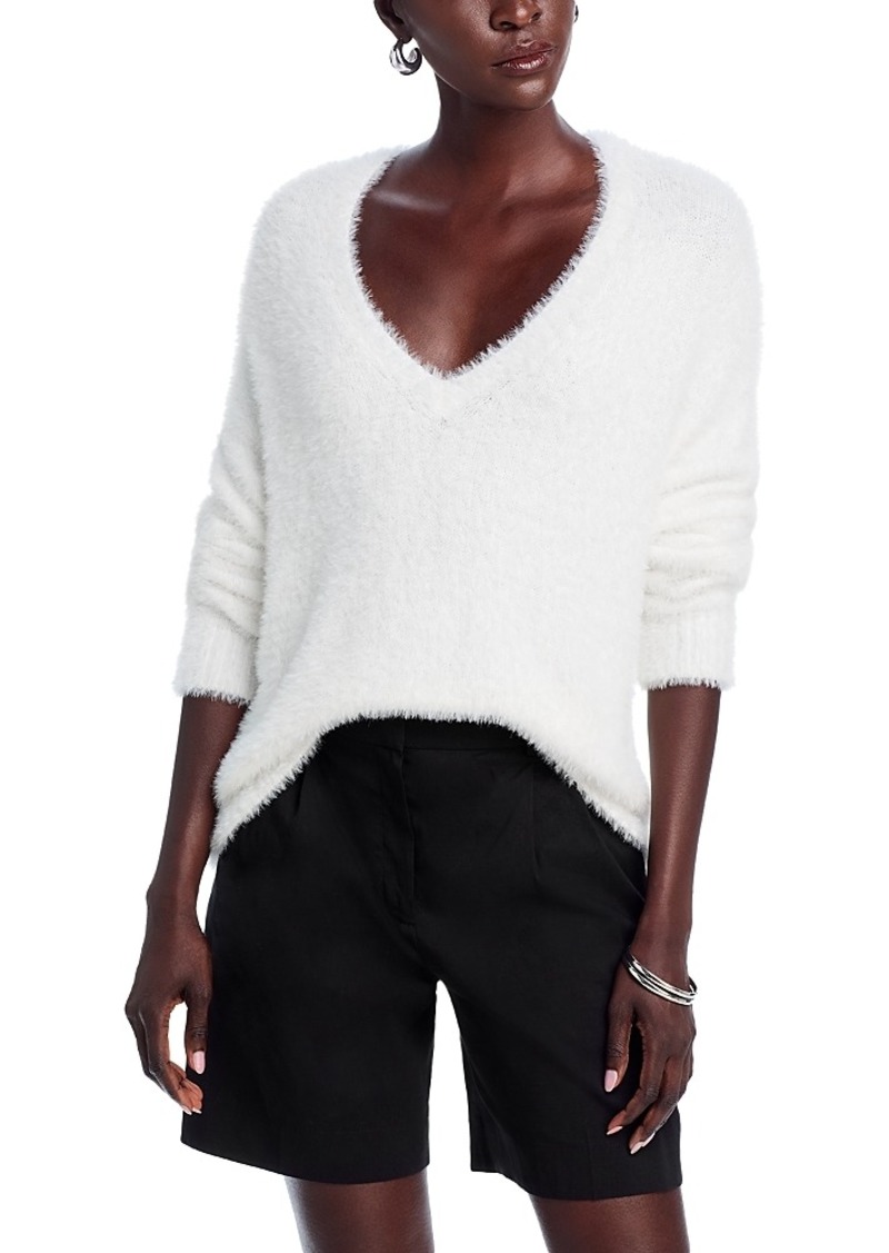 Bella Dahl Fuzzy V Neck Sweater