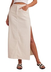 Bella Dahl Indigo Side Slit Linen Blend Maxi Skirt