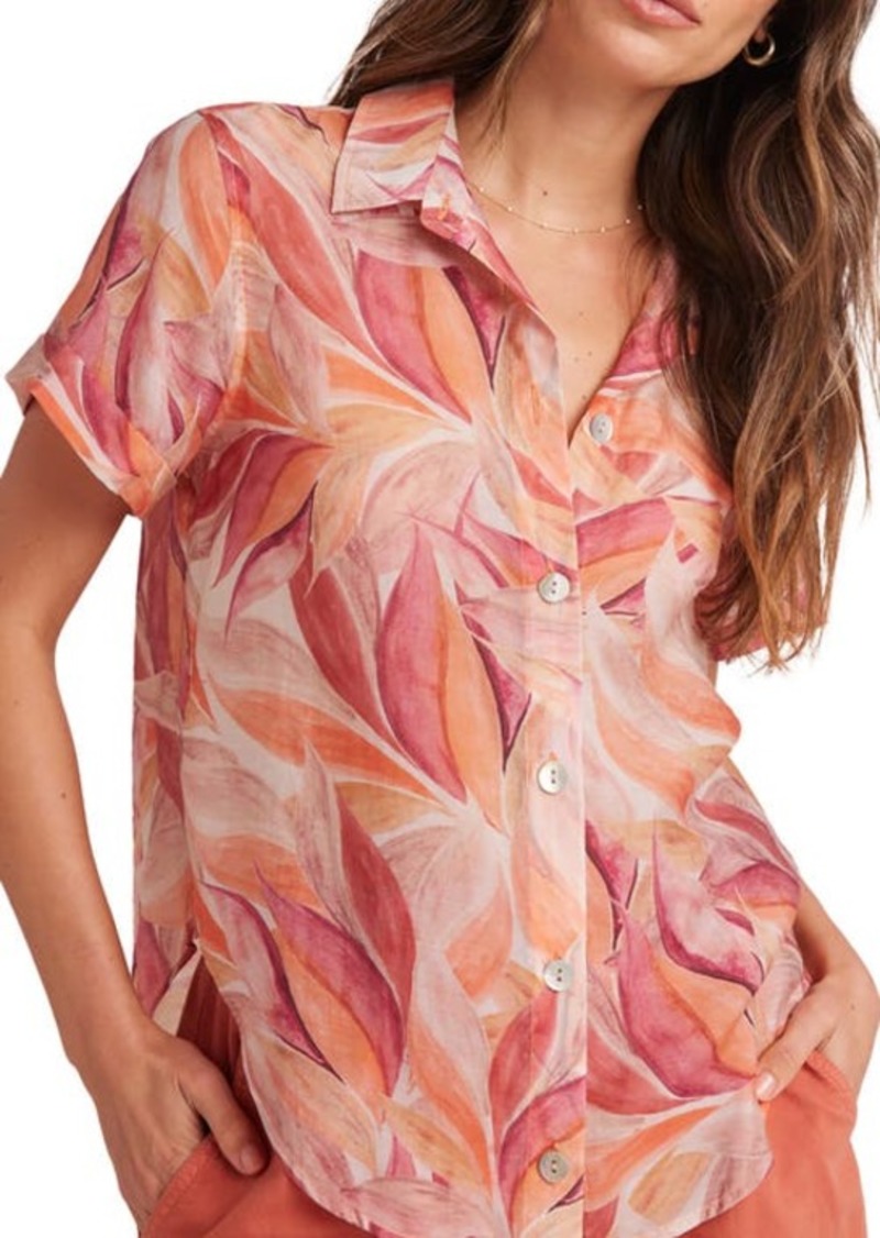Bella Dahl Leaf Print Button-Up Shirt