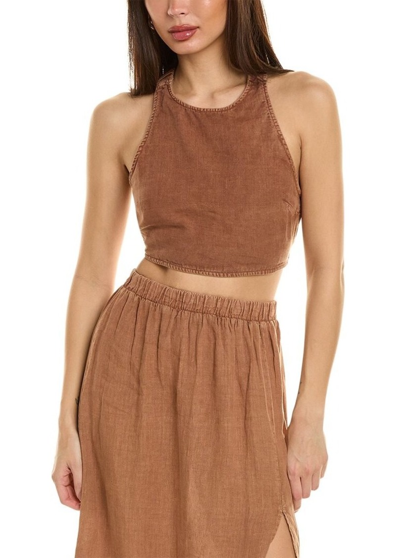 Bella Dahl Scrunch Strap Linen-Blend Top