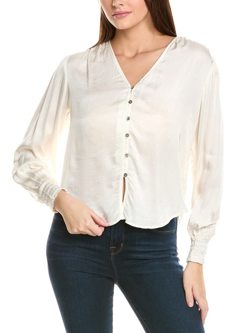 Bella Dahl Smocked Cuff Button Down Shirt