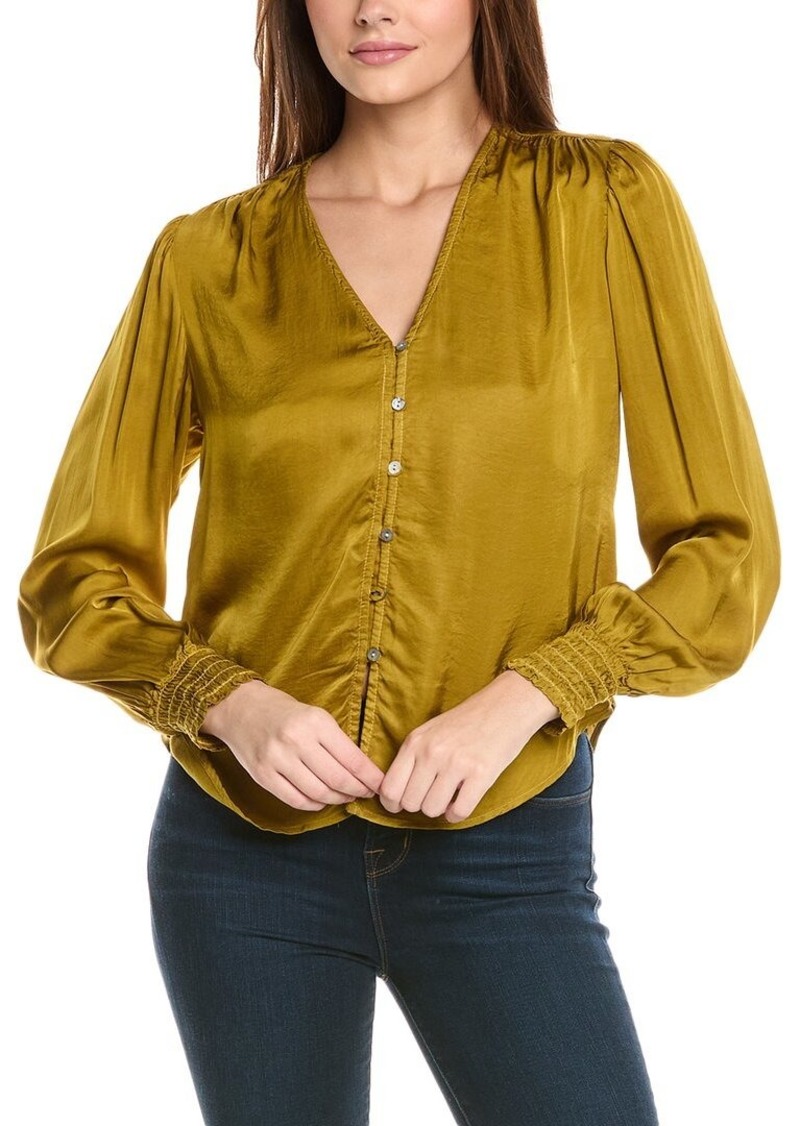 Bella Dahl Smocked Cuff Button Down Shirt