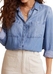 Bella Dahl Two Pocket Chambray Button-Up Shirt in Medium Omb at Nordstrom