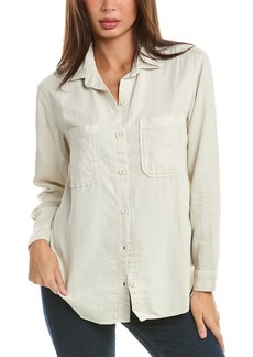 Bella Dahl Two Pocket Oversized Linen-Blend Shirt