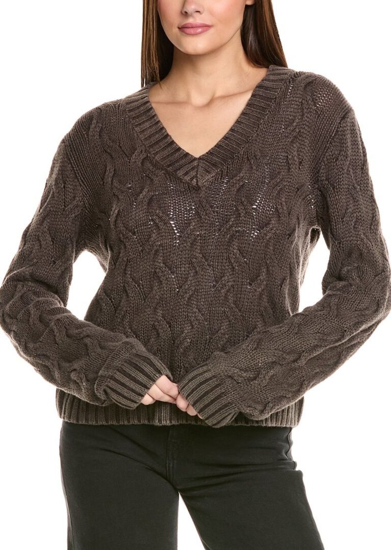 Bella Dahl V-Neck Cable Sweater