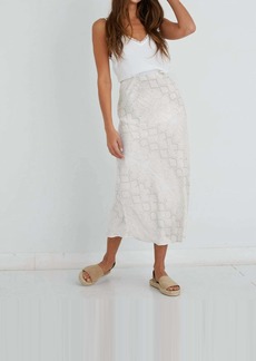 Bella Dahl Bias Midi Skirt In Natural Snake Print