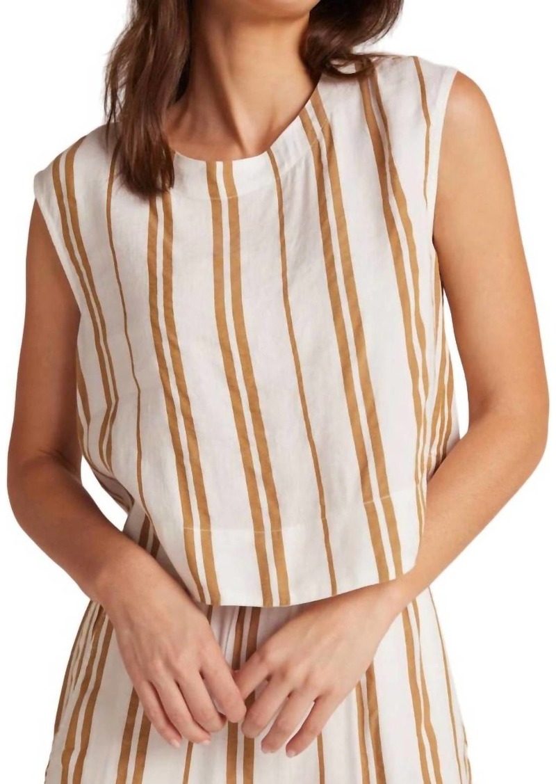 Bella Dahl Boxybutton Down Blouse In Redwood Stripe