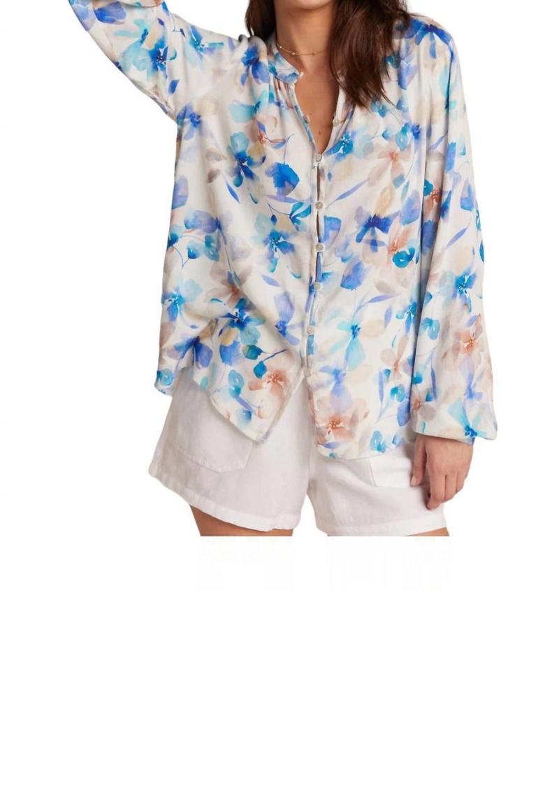 Bella Dahl Button Loop Front Shirt In Malibu Floral Print