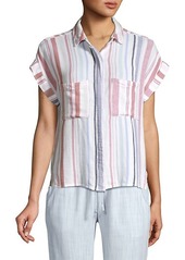 Bella Dahl Cap Sleeve Stripe Shirt