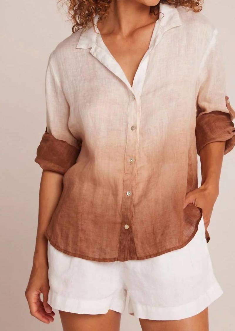 Bella Dahl Capri Button Down Shirt In Coconut Ombre Dye