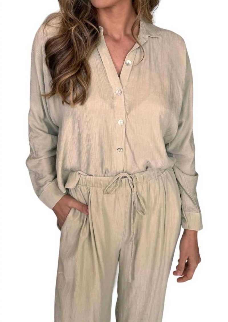 Bella Dahl Dolman Sleeve Button Down Shirt In Coastal Sage