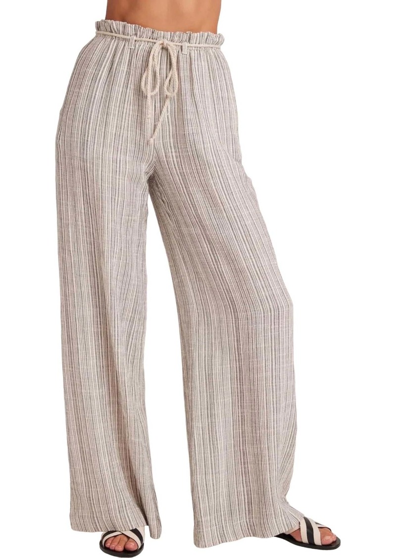 Bella Dahl Drawcord Wide Leg Pant In Eze Slub Stripe